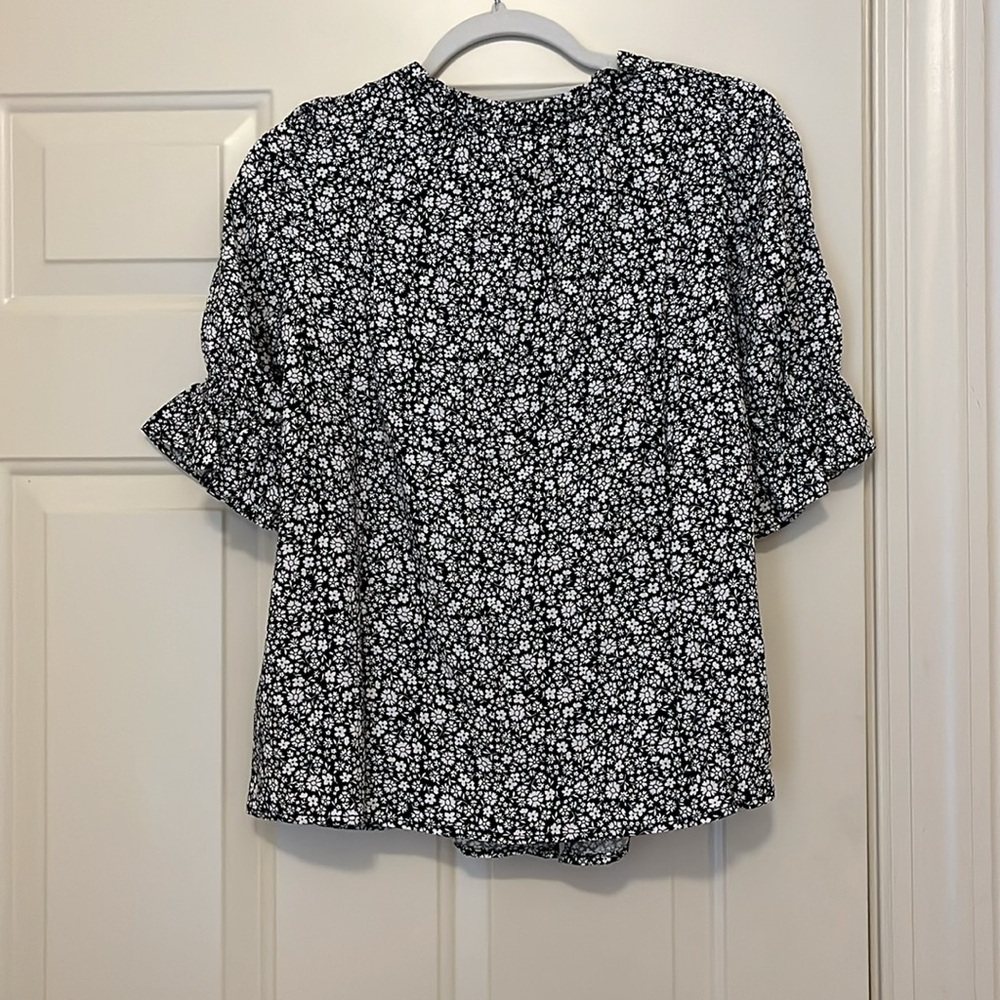 GAP Floral Print Puff Sleeve Ruffle Top/NWT/S - Picture 10 of 10